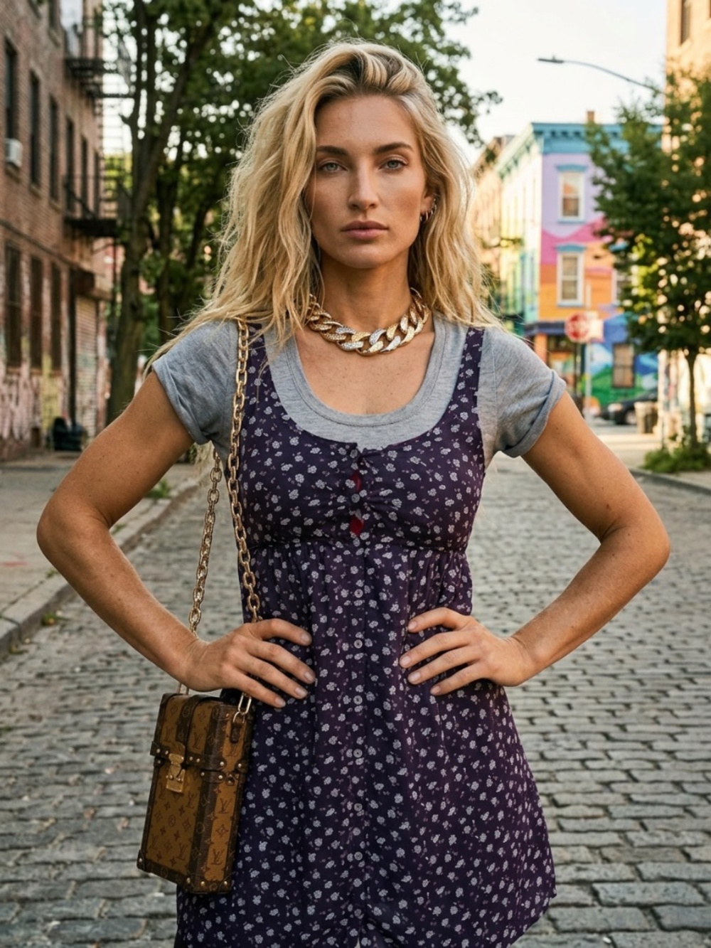 Abercrombie & Fitch Floral Mini Denim Shirt Dress